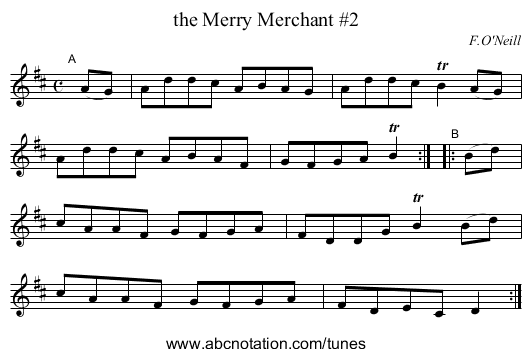 the Merry Merchant #2 - staff notation