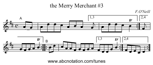 the Merry Merchant #3 - staff notation