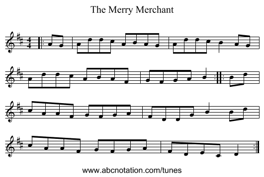 The Merry Merchant - staff notation