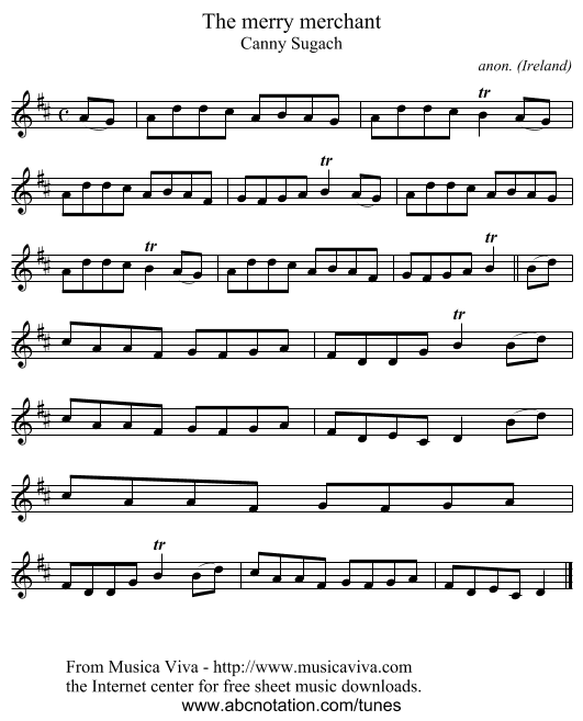 The merry merchant - staff notation