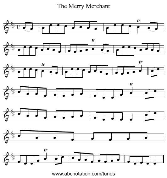 The Merry Merchant - staff notation
