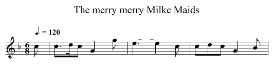 The merry merry Milke Maids - staff notation