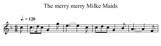 The merry merry Milke Maids - staff notation