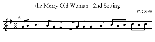 the Merry Old Woman - 2nd Setting - staff notation