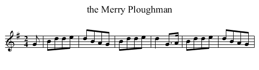 the Merry Ploughman - staff notation