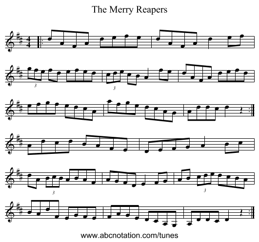 The Merry Reapers - staff notation