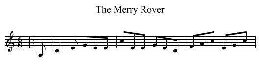 The Merry Rover - staff notation