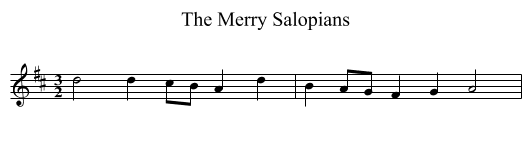 The Merry Salopians - staff notation