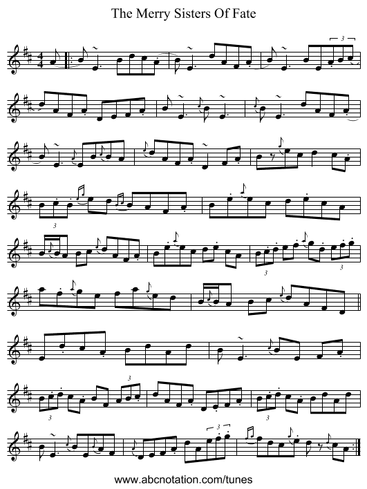The Merry Sisters Of Fate - staff notation