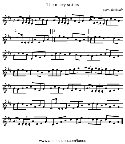 The merry sisters - staff notation