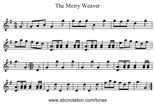 The Merry Weaver - staff notation