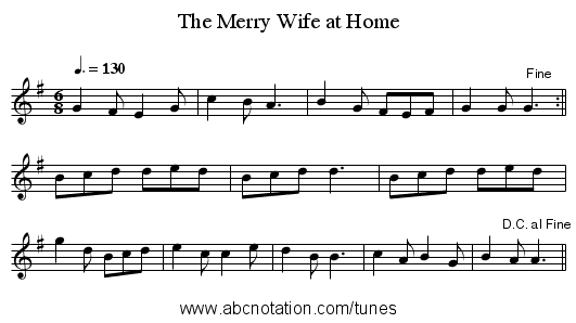 The Merry Wife at Home - staff notation