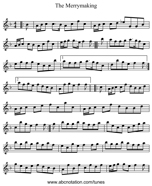 The Merrymaking - staff notation