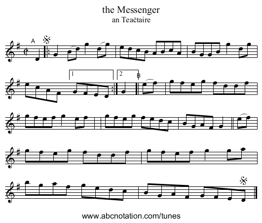 the Messenger - staff notation