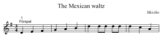 The Mexican waltz - staff notation