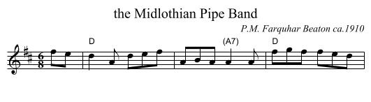 the Midlothian Pipe Band - staff notation
