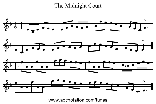 The Midnight Court - staff notation