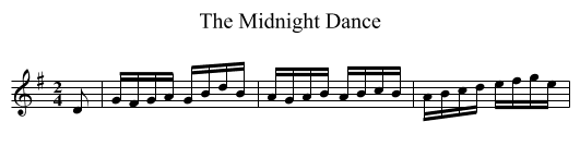 The Midnight Dance - staff notation