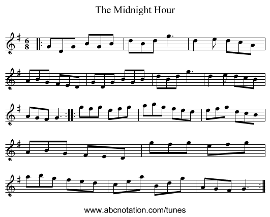 The Midnight Hour - staff notation