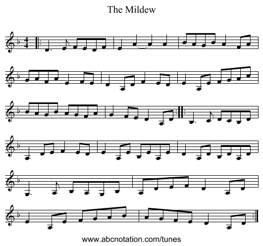 The Mildew - staff notation