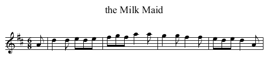 the Milk Maid - staff notation