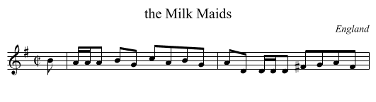 the Milk Maids - staff notation