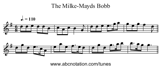 The Milke-Mayds Bobb - staff notation