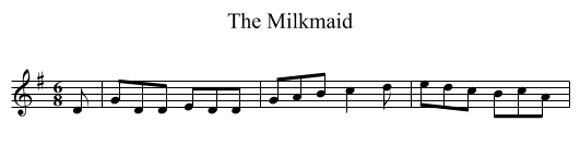 The Milkmaid - staff notation