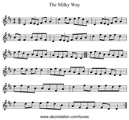 The Milky Way - staff notation