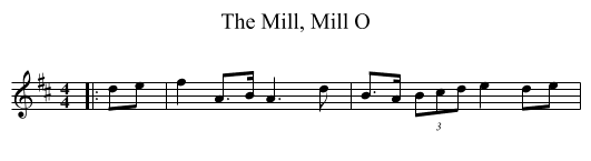 The Mill, Mill O - staff notation