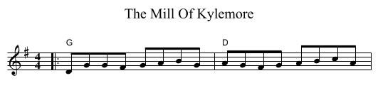 The Mill Of Kylemore - staff notation