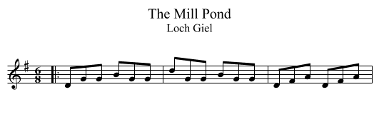 The Mill Pond - staff notation