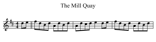 The Mill Quay - staff notation