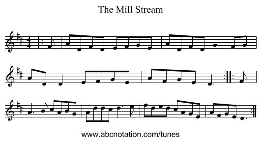 The Mill Stream - staff notation