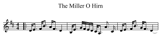 The Miller O Hirn - staff notation