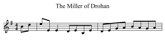 The Miller of Drohan - staff notation