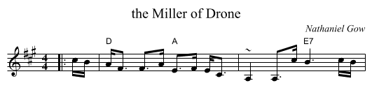 the Miller of Drone - staff notation