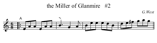 the Miller of Glanmire   #2 - staff notation