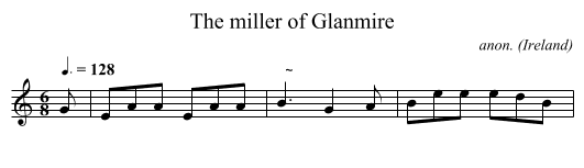 The miller of Glanmire - staff notation