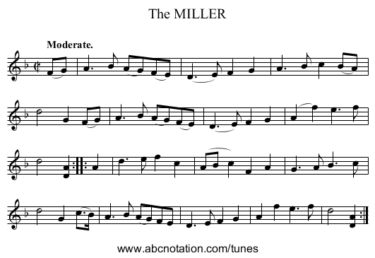 The MILLER - staff notation