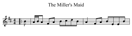 The Miller's Maid - staff notation