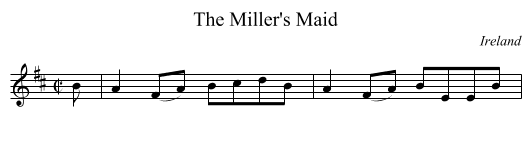 The Miller's Maid - staff notation