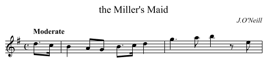 the Miller's Maid - staff notation