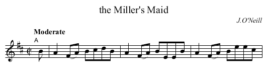 the Miller's Maid - staff notation