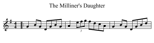 The Milliner's Daughter - staff notation