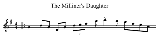 The Milliner's Daughter - staff notation