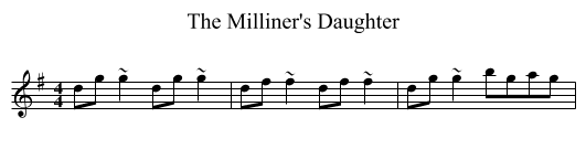 The Milliner's Daughter - staff notation
