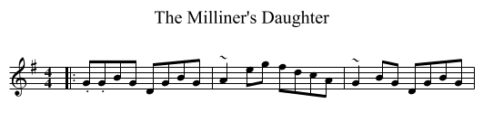 The Milliner's Daughter - staff notation