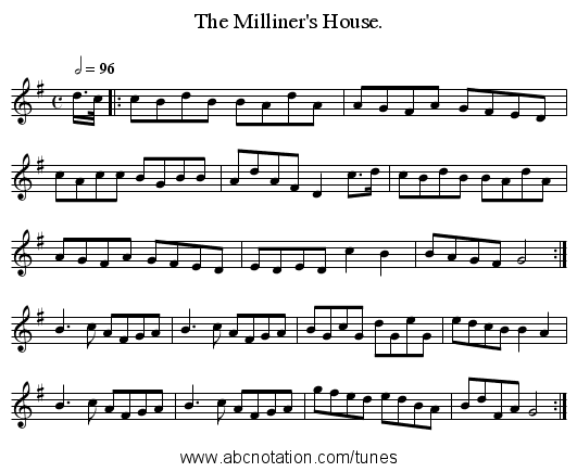 The Milliner's House. - staff notation