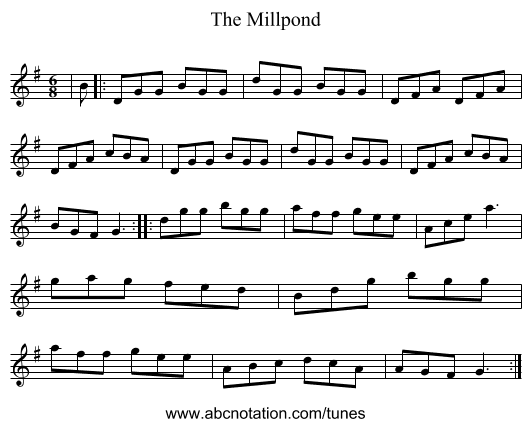 The Millpond - staff notation